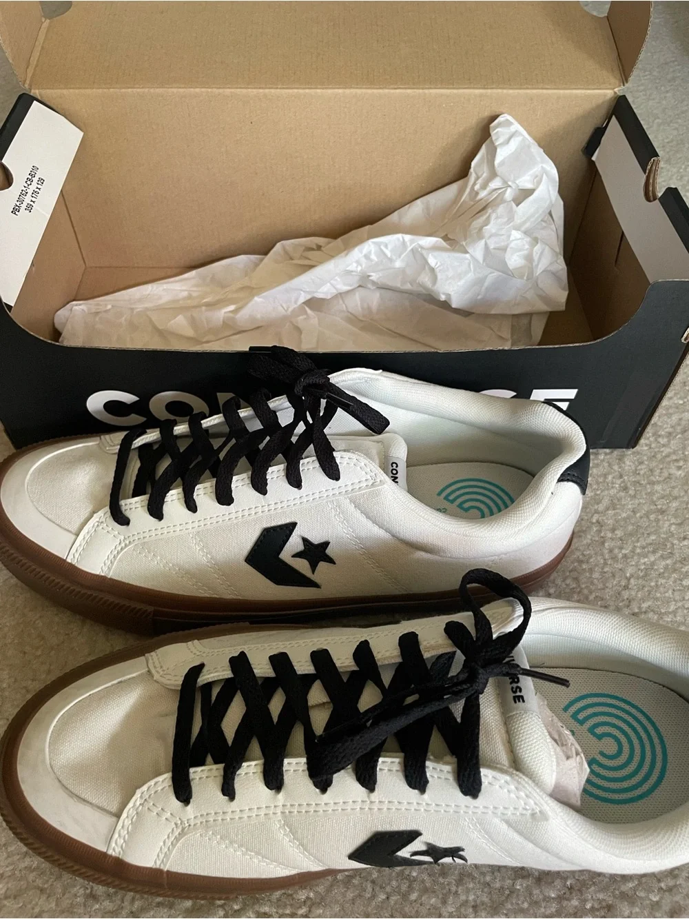 Converse Sport Casual Ox Sneakers Vintage White/Black Men’s 10.5 (Wm 12) NWB